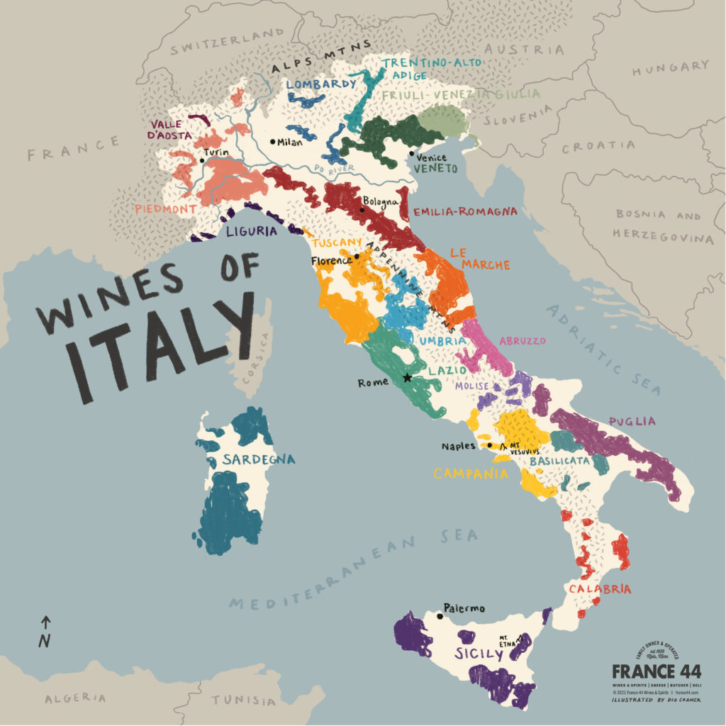 Wine Map of Italy